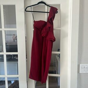 Hello Molly One Shoulder Midi Dress